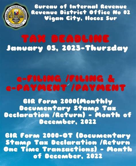 bir ilocos sur|Tax Reminder .